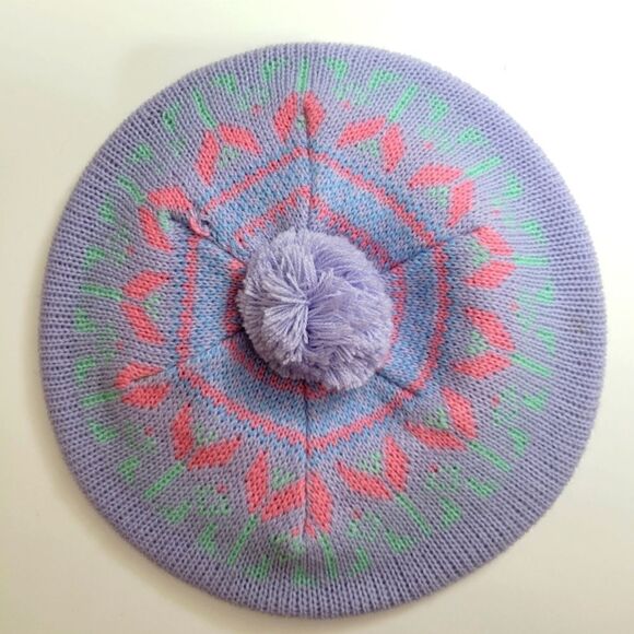 Tulips design knit beret   - Picture 2 of 3